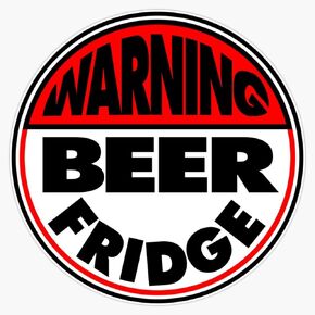 Beer Fridge, Warning Sign, Circle Vinyl Sticker Waterproof Bumper Sticker Laptop Window 5" in Saudi Arabia