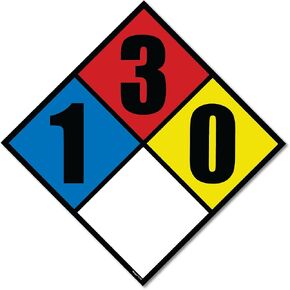 ملصق ملصق ماسي NFPA 704 1-3-0 - البنزين والميثانول ووقود الطائرات علامة ملصق السلامة للخزانات والتخزين والمباني - 10 بوصة in Kuwait
