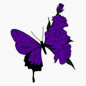 Purple Butterfly Sticker Vinyl Decal Car Laptop Wall Window Bumper Sticker 5" in Saudi Arabia