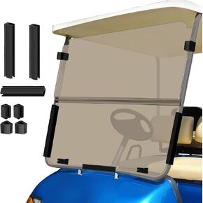 الزجاج الأمامي لعربة الجولف بسمك 3/16 بوصة (5 مم) من أجل Yamaha G14 G16 G19 1995-2003 يعمل بالغاز/الكهرباء، يناسب 1 بوصة × 1 بوصة، استبدال الزجاج الأمامي القابل للطي عالي التحمل، مقاوم للكسر، مضاد للأشعة فوق البنفسجية، مقاوم للخدش in Kuwait