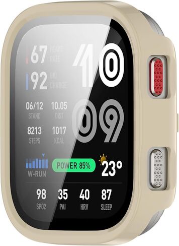 حافظة حماية RuenTech متوافقة مع Amazfit Bip Max، غطاء حماية صلب من البولي كربونات وواقي شاشة من الزجاج المقسى لـ Amazfit Bip Max، 6 عبوات in Kuwait