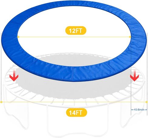 14FT Trampoline Replacement Safety Pad, Waterproof Foam Spring Cover, Tear-Resistant Edge Pad, Easy Install Spring Protection Cover (Blue) in Kuwait