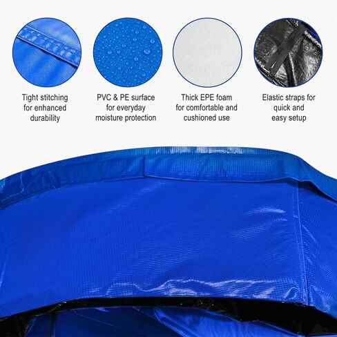 14FT Trampoline Replacement Safety Pad, Waterproof Foam Spring Cover, Tear-Resistant Edge Pad, Easy Install Spring Protection Cover (Blue) in Kuwait