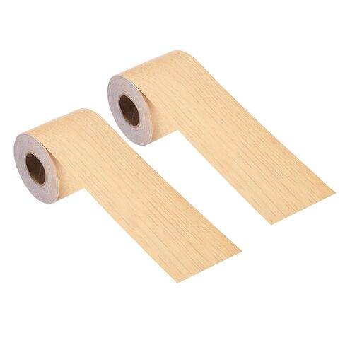 MECCANIXITY Wood Grain Repair Tape, 2 Inch x 33 Feet Self Adhesive Wood Grain Tape Multi-Purpose Wallpaper Border Trim for Furniture Floors Windows Doors Tables Home, Cream, 2 Roll in Kuwait
