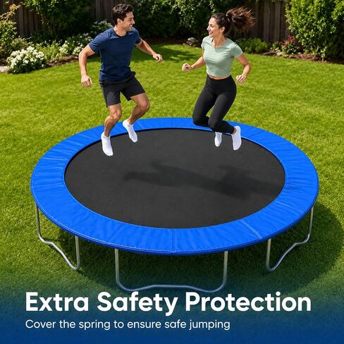 14FT Trampoline Replacement Safety Pad, Waterproof Foam Spring Cover, Tear-Resistant Edge Pad, Easy Install Spring Protection Cover (Blue) in Kuwait