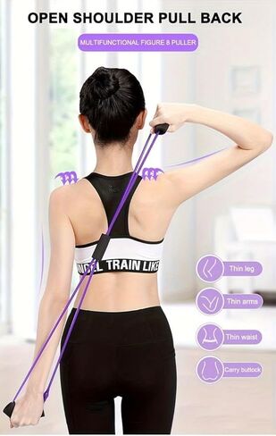 1pc Medium Resistance Exercise Bands,Stackable Workout Bands for Stretching, with Foam Handles, Yoga & Pilates (Random Color) in Kuwait