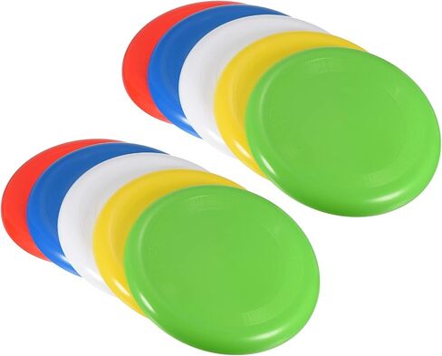 PATIKIL 9 Inch Flying Disc, 10 Pack Outdoor Playing Training Colorful Flying Disk Set for Beach Lawn Park Camping Game, Yellow/Blue/Green/Red/White in Kuwait
