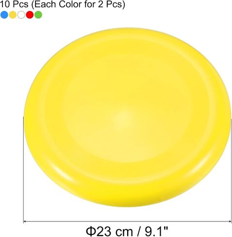 PATIKIL 9 Inch Flying Disc, 10 Pack Outdoor Playing Training Colorful Flying Disk Set for Beach Lawn Park Camping Game, Yellow/Blue/Green/Red/White in Kuwait