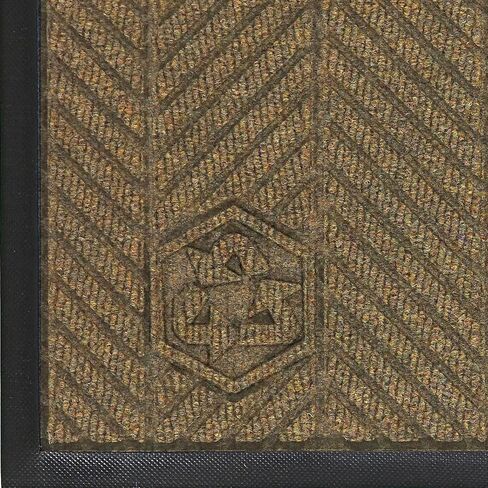 M+A Matting 2240 Waterhog Classic ECO Elite PET بوليستر مدخل أرضية داخلية، دعامة مطاطية SBR، طول 3 بوصات × عرض 2 بوصة، سمك 3/8 بوصة، كاكي in Kuwait