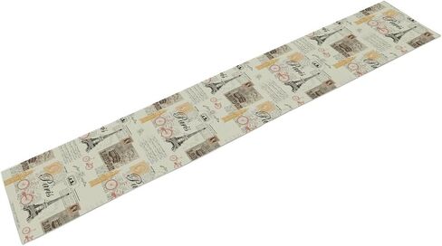 Newspaper Printed Table Runner, Vintage News Paper Postmark Paris Eiffel Tower Background Table Runner for Book Club Kitchen Dining Home Table Decor Party Holiday, 13x36 Inch in Kuwait