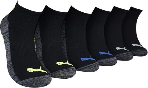 Puma Men's Performance Quarter Crew Socks 6 Pack Black/Blue Sock Size 10-13 P115310-012 in Kuwait