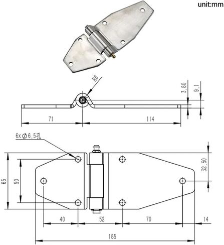 304 Stainless Steel Detachable Heavy Hinge of Carriage Door of Construction Industrial Electrical Machinery Large Hinge 1Pcs in Kuwait