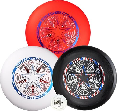 Discraft Patriotic Ultrastar 3-Pack | Premium Ultimate Disc Set - Red, White, and Black in Kuwait