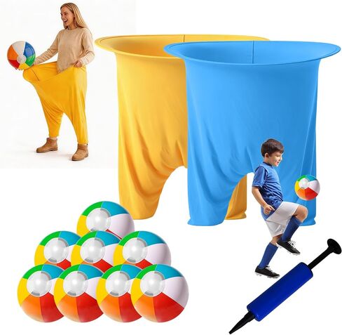 Granny Pants Yard Game, 11 PCS Outdoor Yard Toss Game for Teens & Adults-Includes 2 Giant Granny Funny Pants, 8 Bouncy Balls & Pump - Backyard Party Games for Family Reunion, Team Building in Kuwait