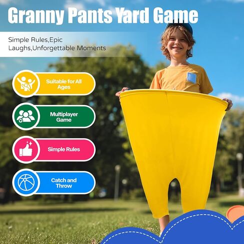 Granny Pants Yard Game, 11 PCS Outdoor Yard Toss Game for Teens & Adults-Includes 2 Giant Granny Funny Pants, 8 Bouncy Balls & Pump - Backyard Party Games for Family Reunion, Team Building in Kuwait