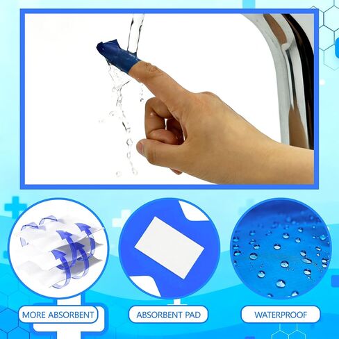 300 Pcs Blue Detectable Food Service Bandages, Waterproof Butterfly Fingertip Bandages Latex Free for Kitchen First Aid (1.75 x 2inch) in Kuwait