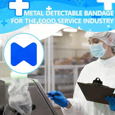 300 Pcs Blue Detectable Food Service Bandages, Waterproof Butterfly Fingertip Bandages Latex Free for Kitchen First Aid (1.75 x 2inch) in Kuwait