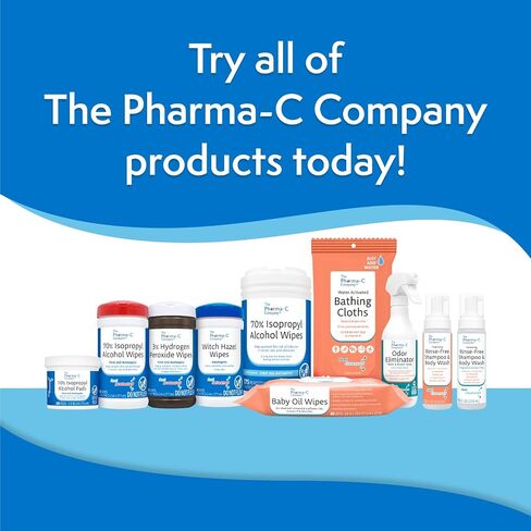 The Pharma-C Company - 70% Isopropyl Alcohol Wipes [6 pack of 6ct cases - 36ct Total] - Bulk IPA First Aid Antiseptic Wound Cleaner with Moisture Lock Lid. For minor cuts, scrapes, and burns. in Kuwait