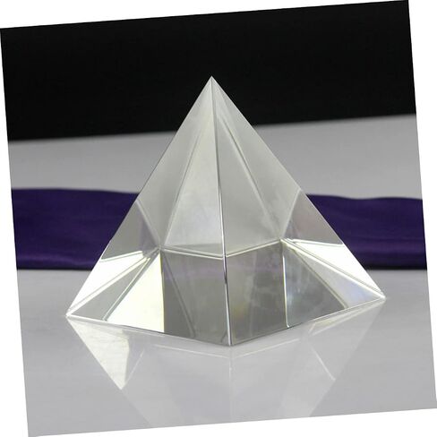 Happyyami 100mm Crystal Prism Pyramid for Optical Experiments Desk Ornament Glass Pyramid for Home Decor and Photography in Kuwait
