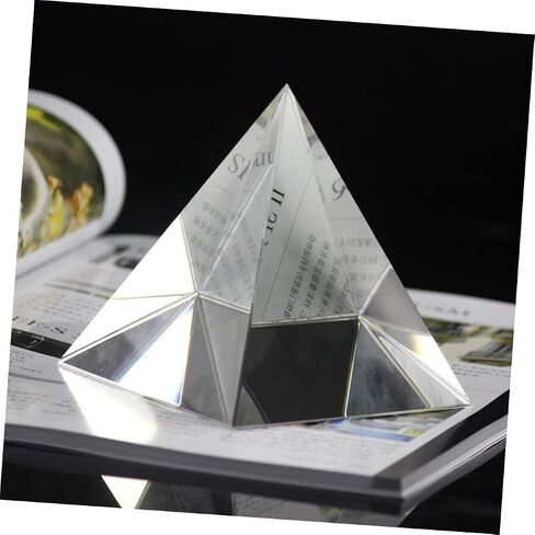 Happyyami 100mm Crystal Prism Pyramid for Optical Experiments Desk Ornament Glass Pyramid for Home Decor and Photography in Kuwait