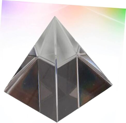 Happyyami 100mm Crystal Prism Pyramid for Optical Experiments Desk Ornament Glass Pyramid for Home Decor and Photography in Kuwait