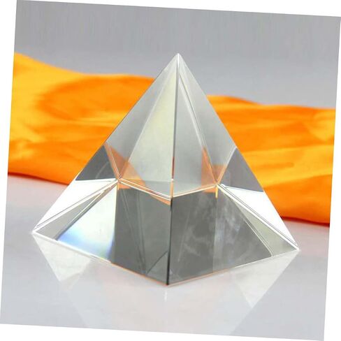 Happyyami 100mm Crystal Prism Pyramid for Optical Experiments Desk Ornament Glass Pyramid for Home Decor and Photography in Kuwait