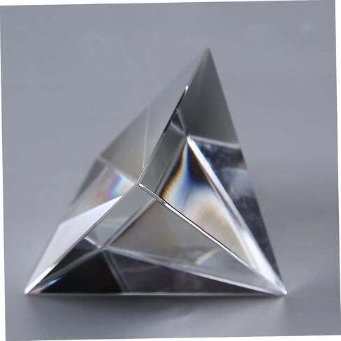 Happyyami 100mm Crystal Prism Pyramid for Optical Experiments Desk Ornament Glass Pyramid for Home Decor and Photography in Kuwait