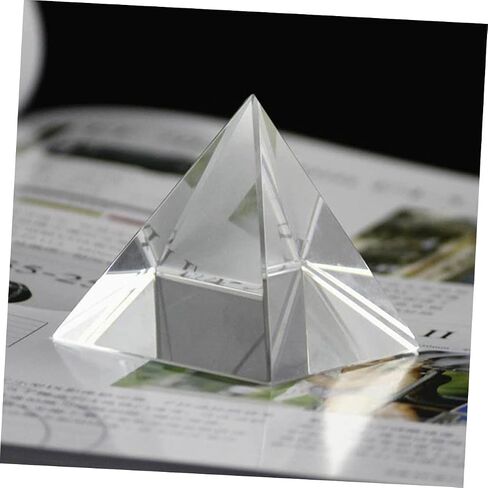 Happyyami 100mm Crystal Prism Pyramid for Optical Experiments Desk Ornament Glass Pyramid for Home Decor and Photography in Kuwait