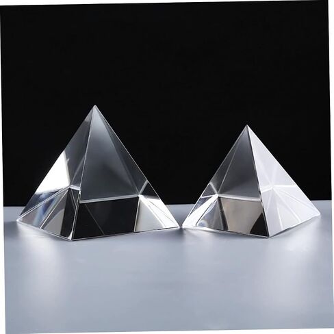 Happyyami 100mm Crystal Prism Pyramid for Optical Experiments Desk Ornament Glass Pyramid for Home Decor and Photography in Kuwait