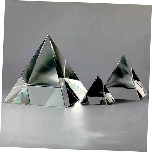 Happyyami 100mm Crystal Prism Pyramid for Optical Experiments Desk Ornament Glass Pyramid for Home Decor and Photography in Kuwait