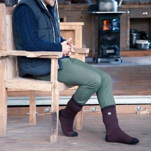 Heat Holders - Mens 2.3 TOG Original Thermal Socks | Thick Warm Fluffy Insulated Socks for Winter | Ideal for Raynauds in Kuwait