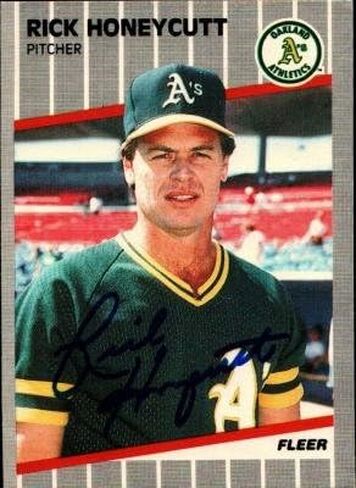 Autograph 121398 Oakland Athletics 1989 Fleer No. 11 Rick Honeycutt Autographed Baseball Card in Kuwait