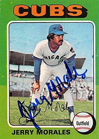 189596 Chicago Cubs Ft 1975 Topps رقم 282 بطاقة بيسبول جيري موراليس موقعة in Kuwait