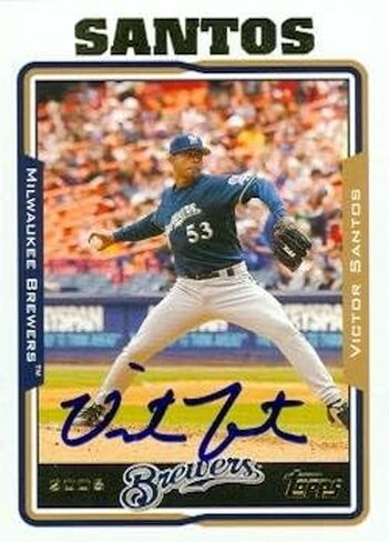 Autograph Warehouse 48056 Victor Santos Autographed Baseball Card Milwaukee Brewers 2005 Topps No .584 in Kuwait