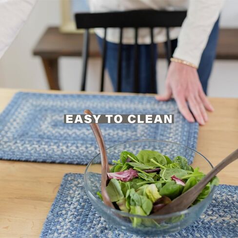 مفرش طاولة طويل مضفر من قماش الجوت من Homespice، ديكور ساحلي ريفي، مستطيل أزرق 11x36 - ألوان غنية، سهل التنظيف، متين ويحمي الأثاث in Kuwait