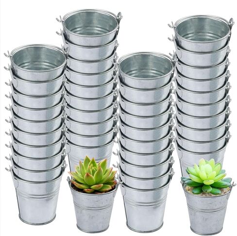 7 Pack 7 Inch Red Metal Ice Bucket, Durable Galvanized Steel Party Drink Chillers with Handles, Perfect for Wine, Beer, Champagne, Seafood, and More in Kuwait