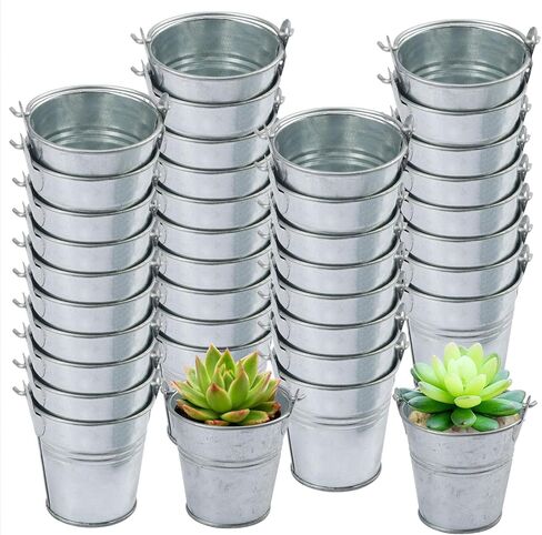 7 Pack 7 Inch Red Metal Ice Bucket, Durable Galvanized Steel Party Drink Chillers with Handles, Perfect for Wine, Beer, Champagne, Seafood, and More in Kuwait