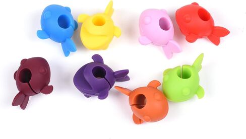 Cosmos Pack of 8 Assorted Colors Fish Shape Drink Markers & Wine Charm Tags for Stemless Glasses, Beer Mugs & More in Kuwait