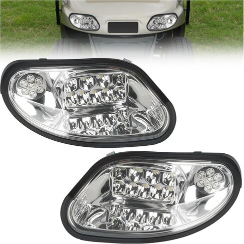 10L0L Headlight Kit for EZGO Freedom TXT/T48 (2014-Up) Gas/Electric Golf Cart- Driver & Passenger Side Replacement, 12V Bright Front Head lights Easy Install in Kuwait