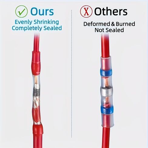 50 Pcs Solder Sealed Heat Shrink Wire Connector, Insulated Terminal Block, Suitable for Docking Automotive, Marine, and Household Circuits (Multicolored) in Kuwait
