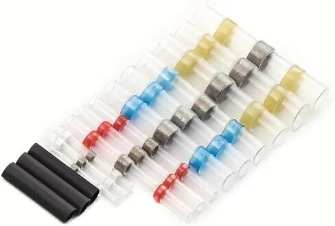 50 Pcs Solder Sealed Heat Shrink Wire Connector, Insulated Terminal Block, Suitable for Docking Automotive, Marine, and Household Circuits (Multicolored) in Kuwait