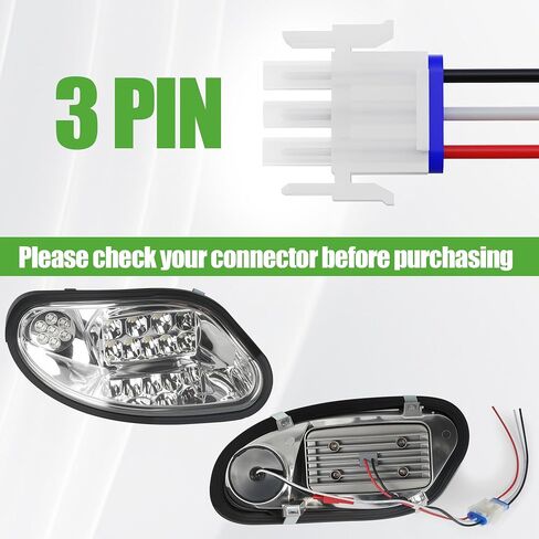 10L0L Headlight Kit for EZGO Freedom TXT/T48 (2014-Up) Gas/Electric Golf Cart- Driver & Passenger Side Replacement, 12V Bright Front Head lights Easy Install in Kuwait
