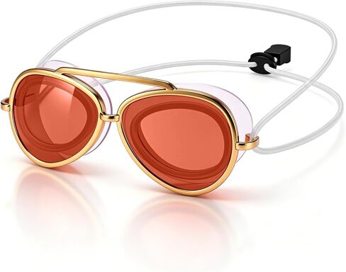 Sabary Sunglasses Goggles for Adult Women Men Retro Pilot Swim Goggles No Leak Wide View Pool Glasses with Adjustable Elastic Strap for Summer Outdoor Travel(Red) in Kuwait