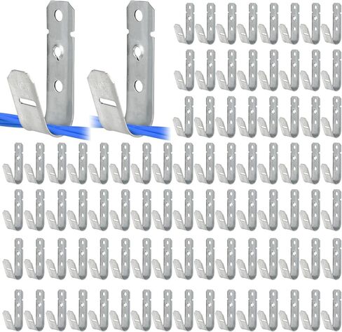 200 Pcs Cable Support J-Hook, 3/4 Inch Cable Hooks for Hanging, Wall Mount Galvanized j Hooks for Cable and Wire Management in Kuwait