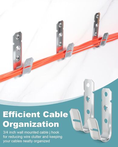 200 Pcs Cable Support J-Hook, 3/4 Inch Cable Hooks for Hanging, Wall Mount Galvanized j Hooks for Cable and Wire Management in Kuwait