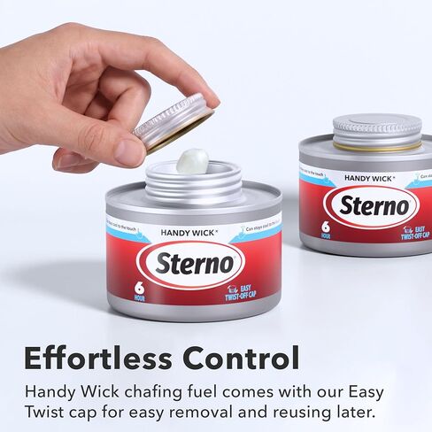 Sterno Disposable Complete Chafing Dish Buffet Set, 6-Hour Chafer Fuel Wick, Food Warmers, Warming Trays, Lids & Serving Utensils in Kuwait