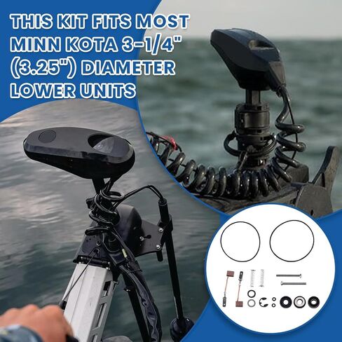 3-1/4" Brush & Seal Lower Unit Rebuild Kit FOR Minn Kota 12V Trolling Motors | Fits Most 3.25" Diameter Lower Units | Includes Brushes Springs & Seals 2883460 188-052 975-032 in Kuwait