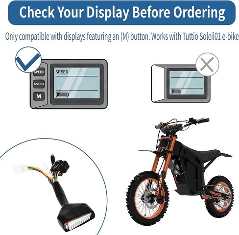الخط الرئيسي لوحدة تحكم GrandEast Ebike متوافق مع مجموعة أسلاك وحدة التحكم Tuttio Soleil01 Ebike (مناسب لعرض زر M) in Kuwait