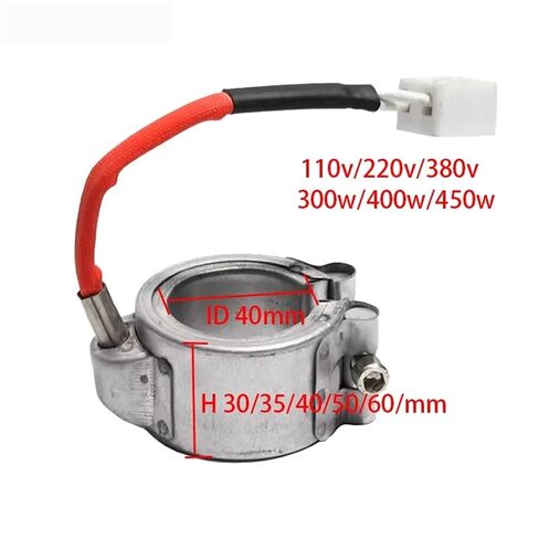 1pcs 110V 220V Electric Ceramic Band Heater 40x30/35/40/50/60/MM Aluminum Shell Heating Element 300W/400W/450W for Extruder(380V,IDxH 40X50mm 400W) in Kuwait