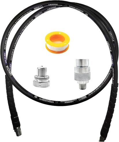 6' 10150psi High Pressure Hydraulic Hose Coupler 3/8" NPT thread Hydraulic Hose Assembly,1/4" ID x 6ft (BLACK, 6' 10150 PSI 3/8") in Kuwait